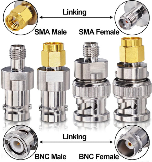 Onelinkmore BNC to SMA Coax Adapter for Baofeng UV-5R Ham Radio, Scanner, HT Antenna, SDR Dongle