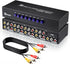 Gulfmew 8 Way AV Switch, RCA Switcher with 4 FT RCA Cable, 8