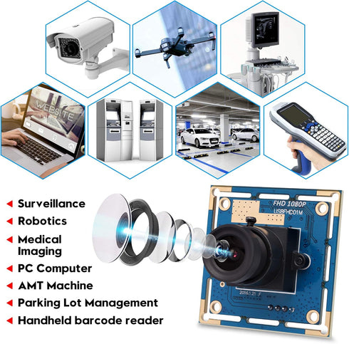 SVPRO 2 Megapixel HD USB Camera Board 1080P with 1/2.7'' CMOS OV2710 Sensor, Embedded Security Camera Module