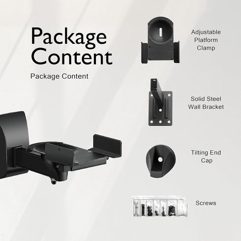 TNP Dual Bookshelf Speaker Wall Mount - 2 Pack, Adjustable, Compatible with Sony, Bose, Yamaha, Pioneer, Supports 66 lbs