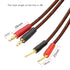 XMSJSIY HiFi OFC Speaker Cable, 4mm Banana Plug to 2mm Plug Jumper Cable for Amplifier Application, 2M (6.56 ft) 2pcs