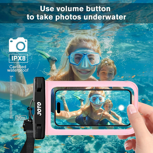 JOTO IPX8 Waterproof Phone Pouch Case, Underwater Dry Bag for iPhone 15 14 13 12 11 Pro Max, 2 Pack