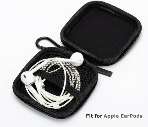 Ginsco Mini-Portable Hard Shell Square Earbuds Case for Apple EarPods/Samsung Galaxy Wired/Wireless Earbuds, Cell Phone