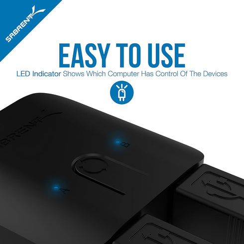 SABRENT USB 2.0 Sharing Switch for Multiple Computers and Peripherals, LED Device Indicators (USB-SW20)