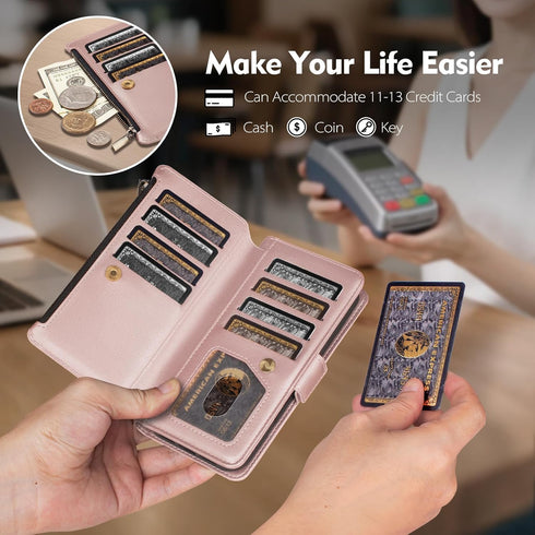 Antsturdy 2 1 12 6.1"/12 Compatible with Magsafe Magnetic in Detachable iPhone Pro Wallet Case with Credit Card Holder
