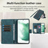 Asuwish Wallet Case for Samsung Galaxy S23 Ultra 5G - Green, 6.8" with Tempered Glass, Wrist Strap & Card Holder.