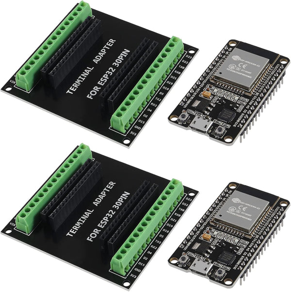 AITRIP 2 Sets ESP-WROOM-32 ESP32 Development Board CP2102 WiFi+Bluetooth Ultra-Low Power Dual Core for Arduino