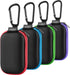 SUNGUY Earbuds Case 4Pack, Portable Rectangle Carrying Case with Carabiner for Earphones, Earbud, SD Card, USB Cable