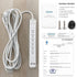 Extension Cord 25 ft, NTONPOWER Long Surge Protector, 15A Heavy Duty Power Strip with 7 Outlets