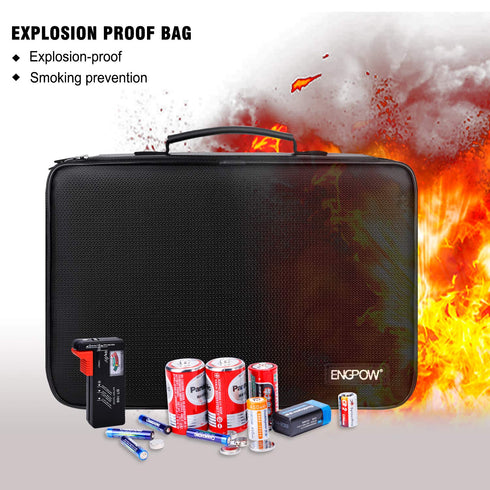 ENGPOW Fireproof Battery Organizer, Waterproof Storage Case with Tester, Holds 220+ Batteries
