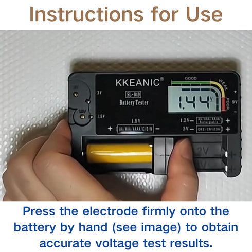 SL-049 9V, CR123A,1.2V Battery Tester - Professional Digital Battery Checker with LCD Display for Household AA, AAA