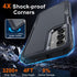 for Samsung Galaxy A15 5G Case, Full Body Heavy Duty Rugged Shockproof Protective Phone Cover with Lanyard Strap, Tempered Glass Screen Protector and Camera Lens Cover, Black Matte