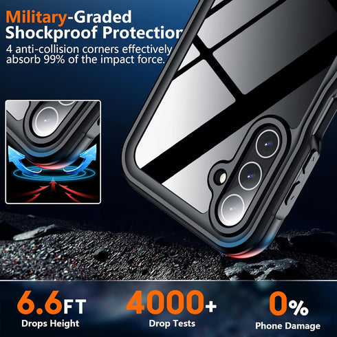 SPIDERCASE Samsung Galaxy A15 5G - Waterproof, Military Shockproof, Full Protection, Built-in Screen & Camera, 6.5" -