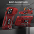 iPhone 15 Pro Max Case with Slide Camera Cover & Finger Ring Holder, Magnetic Car Mount Compatible (Red)