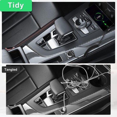 aceyoon USB to USB C Cable, 1-2.5ft, 90° Right Angle, Coiled, QC 3.0 Fast Charging, 3A 60W, Short Android Auto Cable.