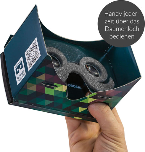 Google Cardboard POP! Cardboard + Free Head Strap & Cushion for Android & iPhone, Fits Every Phone, VR Goggles