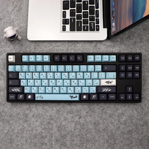 JSJT Japanese Keycap Set, Sky Blue 137 Keys PBT Dye Sublimation Custom Keycaps for Mechanical Keyboards