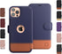 LUPA Legacy Compatible with iPhone 12 Wallet Case - Slim and Durable Faux Leather Flip Cell Phone Case with Card