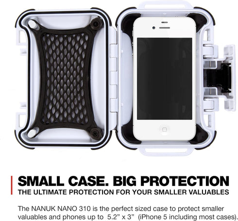 Nanuk 310-0012 Nano Series Waterproof Small Hard Case for Phones, Cameras, and Electronics, White