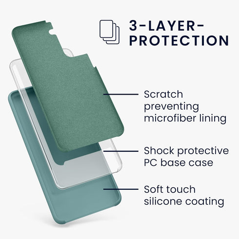 kwmobile Case Compatible with Samsung Galaxy S21 - TPU Silicone Phone Cover with Soft Finish in Arctic Night