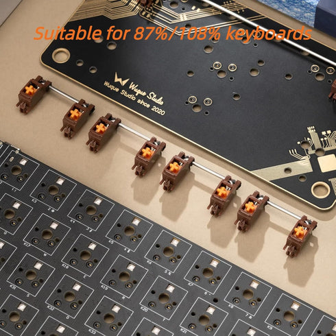 WS Stupid Keyboard Stabilizers, Snap-in Stabilizers Kit with 2u 6.25u 7u Wires, 1.2mm PCB Mount Stabs for Mechanical