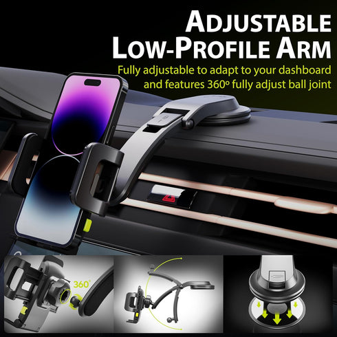 Bracketron TripGrip Wave Dashboard Cell Phone Mount for Car Hands Free Suction Cup Cradle Grip Stand Cellphone Holder