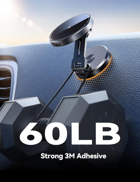 JOYROOM 15W 17/16/15/14/13/12 for MagSafe Car Mount Charger with Rotatable Charging Panel, Fast Charging Metal Magnetic