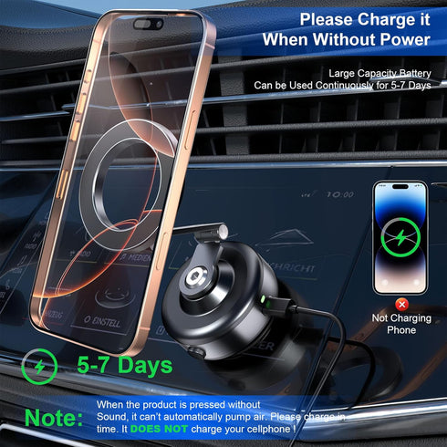 Kehuitry 360 17pro/16/15/14/13 Upgrade Electric Vacuum Magnetic Phone Holder for Car, Rotating Car Phone Mount