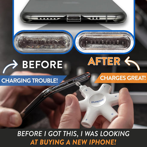 USB-C Multi-Tool Phone Cleaning Kit | Clean & Restore Cell Phone Tablet Laptop USB C Ports & Cables | Fix Bad