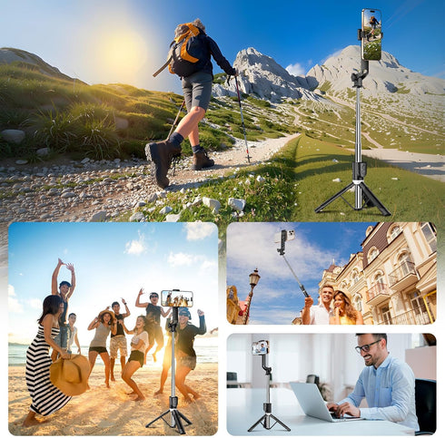 SENSYNE Selfie Stick for Phone, Extendable Travel Tripod with Detachable Remote for Photography, Selfies, Compatible