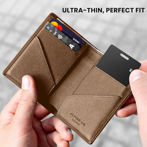 Ucard Thin Bluetooth Tracker Card, Rechargeable Wallet Finder, Works with Apple Find My (iOS Only), Black