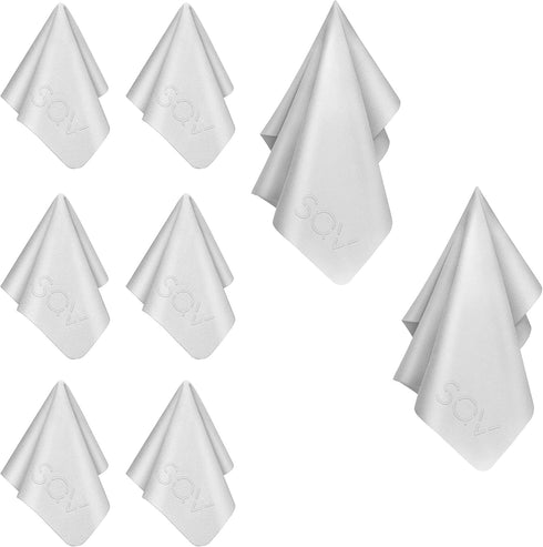 Premium Microfiber Cleaning Cloths 6x6 & 12x12 - Extra Soft Lint Free Cloths for Eyeglasses & Glass