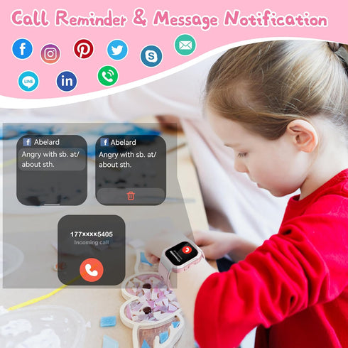 Kids Smart Watch - IP68 Waterproof Fitness Tracker with DIY Watch Face for Ages 5-12