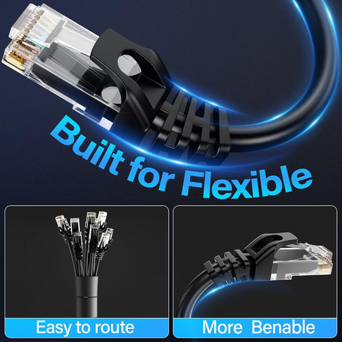 TuokaJu Cat6 10Gbps 6 (10 Pack), 6, Cat6 6 Ethernet Cable ft UTP Ethernet Cable Cat Flexible Bare Copper Cable, Cat