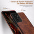 LOHASIC for Galaxy S21 Ultra Case, Premium Leather Luxury Business PU Non-Slip Grip Shockproof Cover - Brown