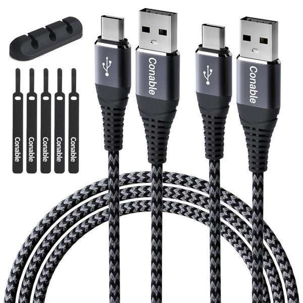 USB C Cable 3A Fast Charging, 6 Feet (2 Pack), A to Type C Nylon Braided Cord for iPhone 15/15 Plus/15 Pro Max, Galaxy