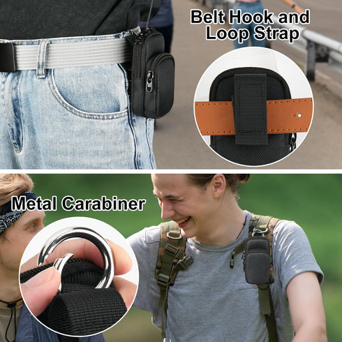 TXEsign MP3 MP3 Player Case for AiMoonsa Player with Accessory Pocket, Travel Carrying Case Dual Zipper Belt Storage