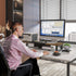 WESTREE Dual Monitor Stand Riser, Wood and Steel Monitor Stand for 2 Monitors, Multi-Purpose Desktop Storage Stand