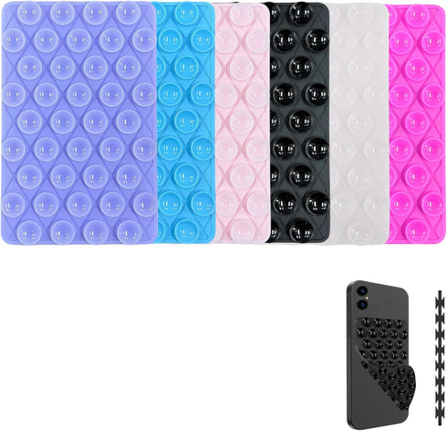 Rwotlls 6 Pack Silicone Double-Sided Suction Cup Phone Case Detachable Mount, Hands-Free Strong