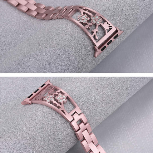 Bling Bracelets Compatible with Apple Watch Band - 46mm/45mm/44mm/42mm Stainless Steel Dressy Jewelry