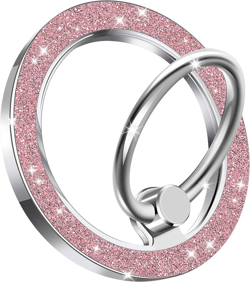 Cute Twinkle Magnetic Phone Ring Holder for MagSafe, Finger Grip Stand, MagSafe Accessories for iPhone 15 14 13 (Pink
