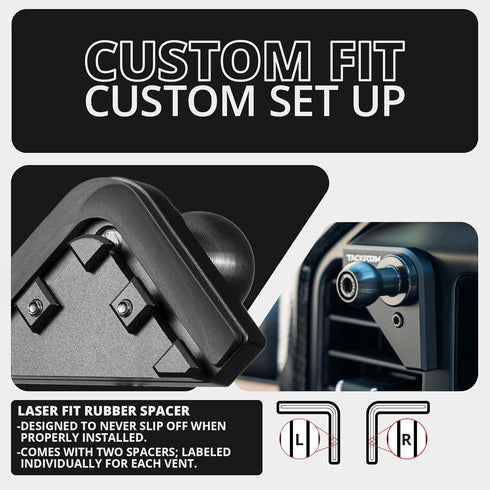 Tackform Vent Phone Mount Compatible with 2021-2024 Ford F150 and Raptor, CNC Machined Aluminum, Universal Magnetic