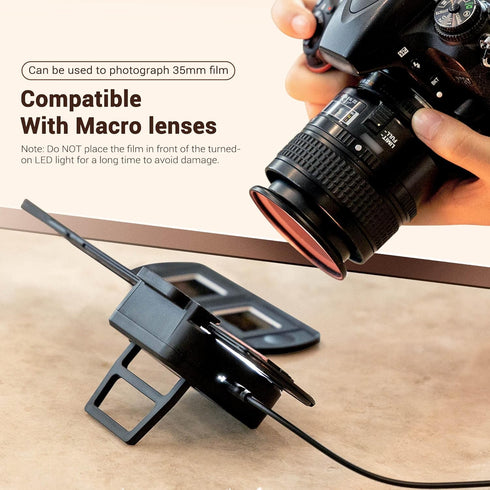 JJC Photo Slide and Film Digitizing LED Light Kit with 35mm Film Strips Holder for Scanning