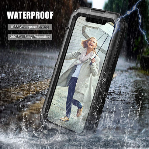 Mitywah Waterproof Case for iPhone 11, Heavy Duty Metal Full Body Protective Case, Shockproof Rugged Defender, Black