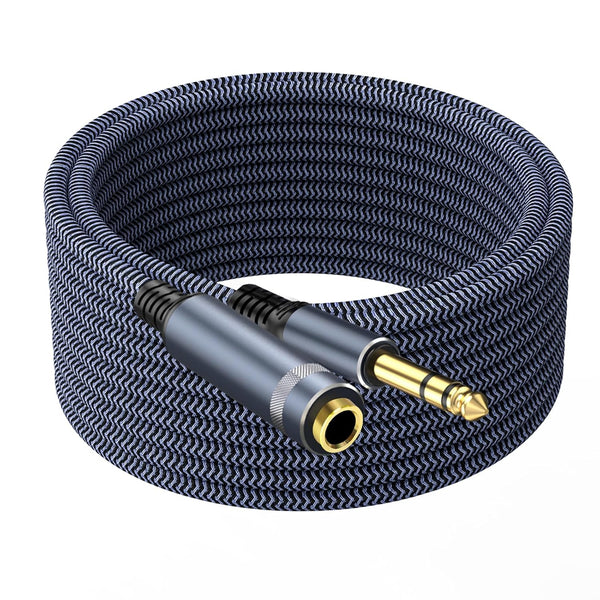 1/4 inch Extension Cable 15ft, 1/4" inch Male to Female Stereo Headphone Guitar Extension Cable, Quarter inch Headphone