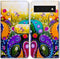 Case for Pixel 6 Pro, Colorful Dragonfly Leather Flip Wallet Cover with Card Slot and Kickstand
