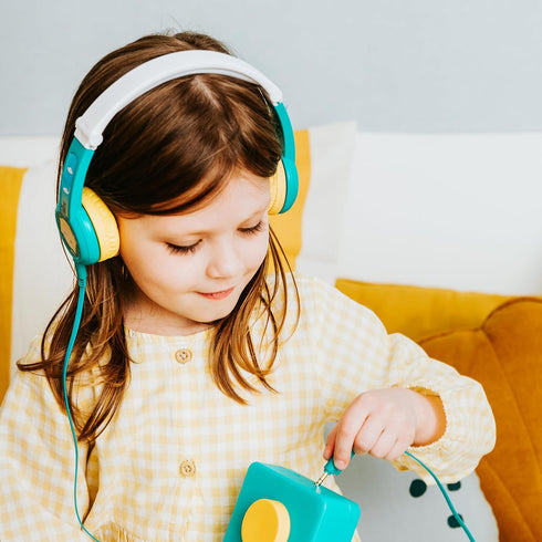 Lunii - Octave Headphones for Kids Aged 3 to 8, Foldable, Customizable, Limited Stereo Volume, Compatible with