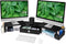 Dual Monitor Stand Riser with Drawer & Metal Leg, Large Computer Monitor Riser for 2 Monitors, Desktop Organizer