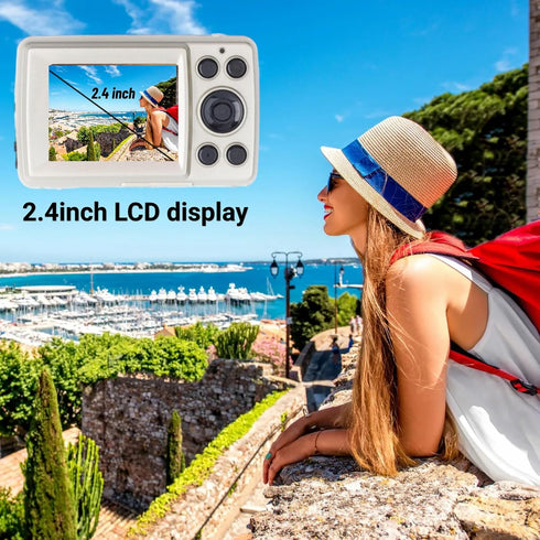 VINGVO 720P 2.4 inches 16MP 30FPS 32GB Mini Digital Camera, HD Compact Portable Camcorder with LCD Screen Support