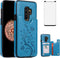 Phone Case for Samsung Galaxy S9 Plus with Tempered Glass Screen Protector, Card Holder Wallet Cover, Stand Flip